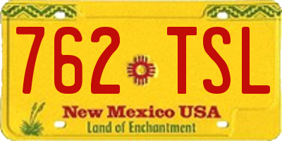 NM license plate 762TSL