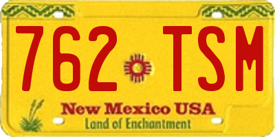 NM license plate 762TSM