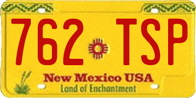NM license plate 762TSP