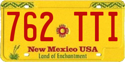 NM license plate 762TTI