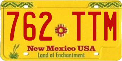 NM license plate 762TTM