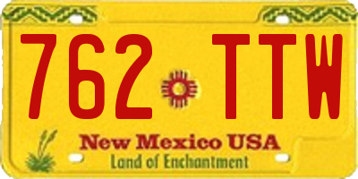 NM license plate 762TTW