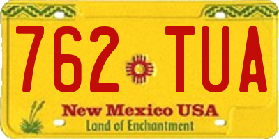 NM license plate 762TUA