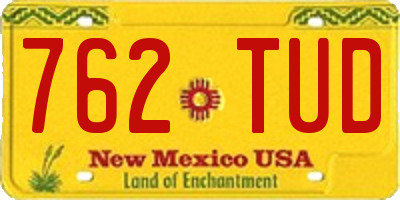 NM license plate 762TUD