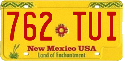 NM license plate 762TUI