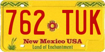 NM license plate 762TUK