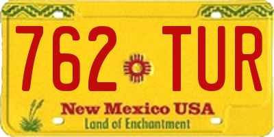 NM license plate 762TUR