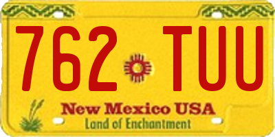 NM license plate 762TUU
