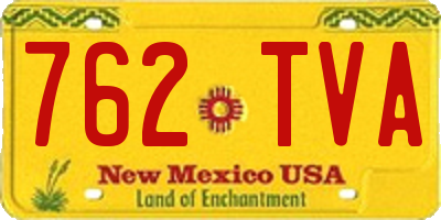 NM license plate 762TVA