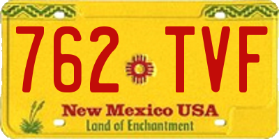 NM license plate 762TVF