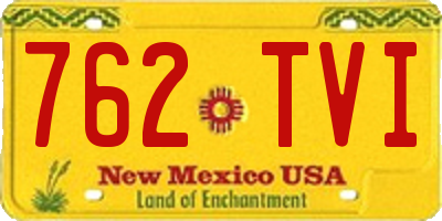 NM license plate 762TVI