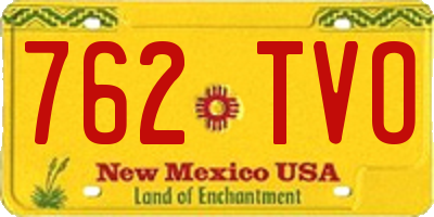 NM license plate 762TVO