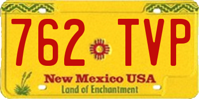 NM license plate 762TVP