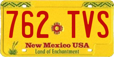 NM license plate 762TVS