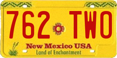 NM license plate 762TWO