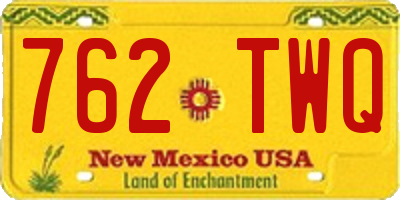 NM license plate 762TWQ