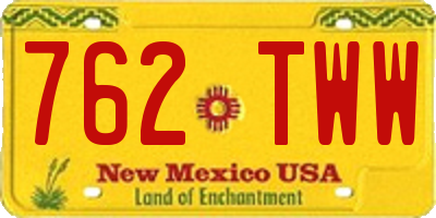 NM license plate 762TWW