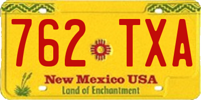 NM license plate 762TXA