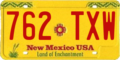 NM license plate 762TXW