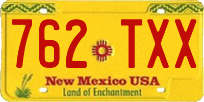 NM license plate 762TXX
