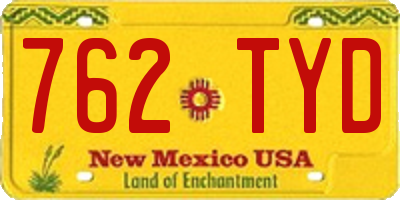 NM license plate 762TYD