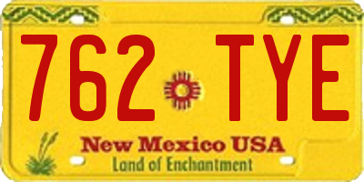 NM license plate 762TYE