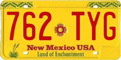 NM license plate 762TYG