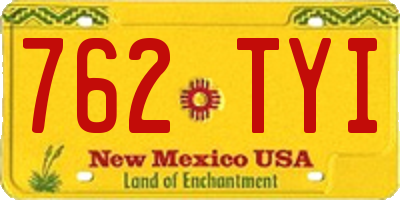 NM license plate 762TYI