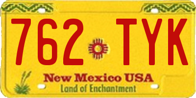 NM license plate 762TYK