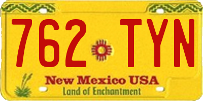 NM license plate 762TYN