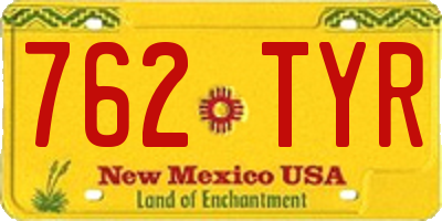 NM license plate 762TYR