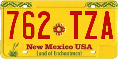 NM license plate 762TZA
