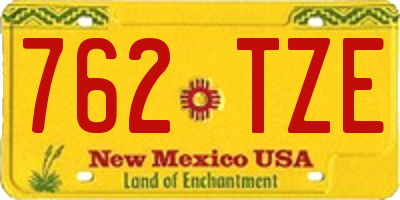 NM license plate 762TZE