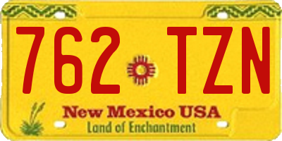 NM license plate 762TZN