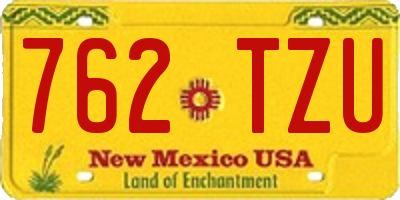 NM license plate 762TZU