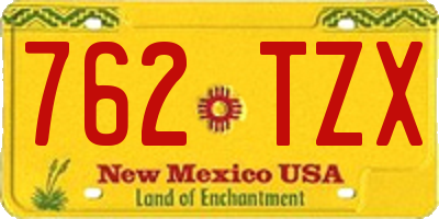 NM license plate 762TZX