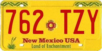 NM license plate 762TZY