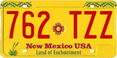 NM license plate 762TZZ