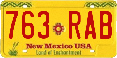 NM license plate 763RAB