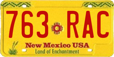 NM license plate 763RAC