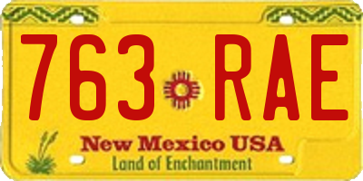 NM license plate 763RAE