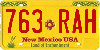 NM license plate 763RAH