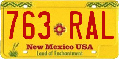 NM license plate 763RAL