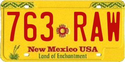 NM license plate 763RAW