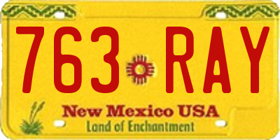 NM license plate 763RAY
