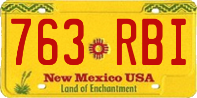 NM license plate 763RBI