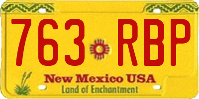NM license plate 763RBP