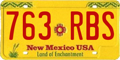 NM license plate 763RBS