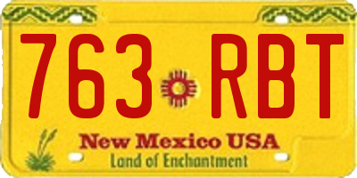 NM license plate 763RBT