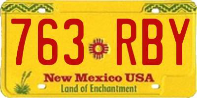 NM license plate 763RBY